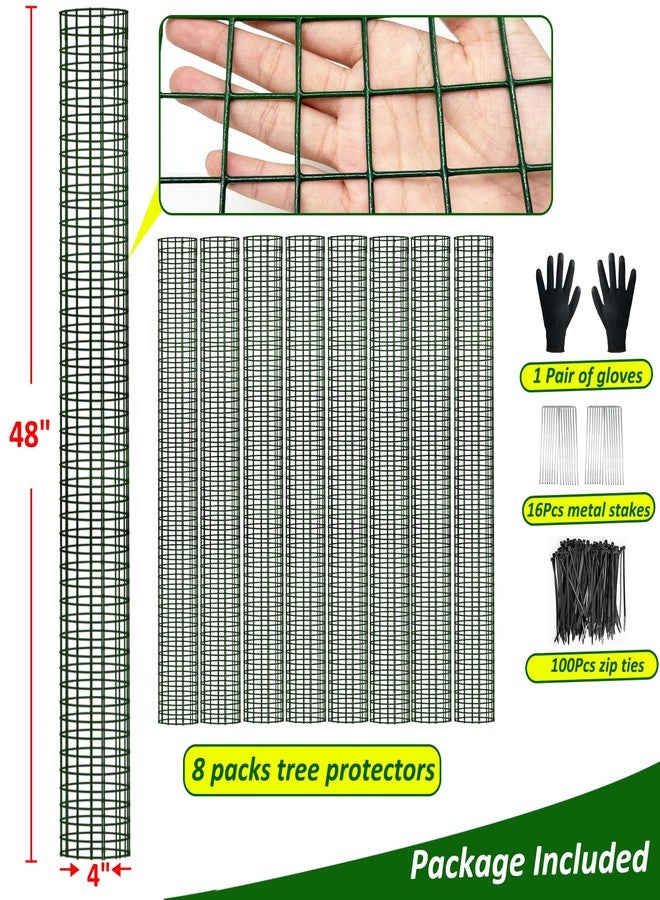 chicarry 48" Metal Tree Trunk Protector, 8 Pack Mesh Tree Guards Tree Protectors with Zip Ties, Stakes, ExpandableTree Trunk Protector Guard, Tree Protectors from Deer, Mower, Animals(48",8 Pack) - Image 4